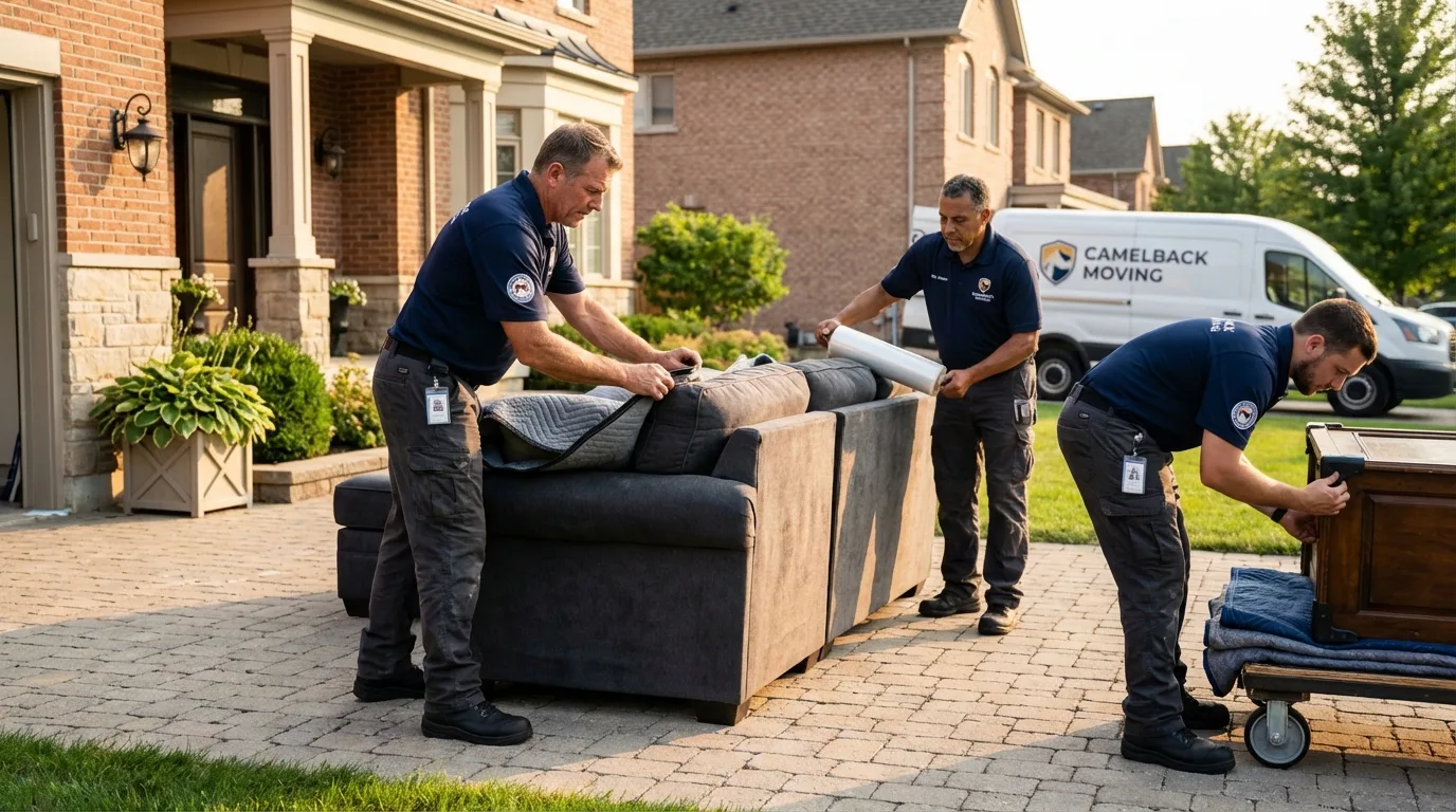 Large estate moving crew wrapping furniture in Signal Mountain, TN